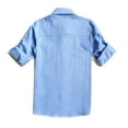 thumbnail image 3 of Bienzoe Big Boy's Cotton Check Roll Up Button Down Sports Shirts,LightBlue,7/8, 3 of 3