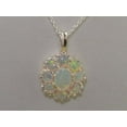 thumbnail image 4 of LBG 925 Sterling Silver Genuine Fiery Opal Large Cluster Pendant Necklace - 16" inch Chain, 4 of 7