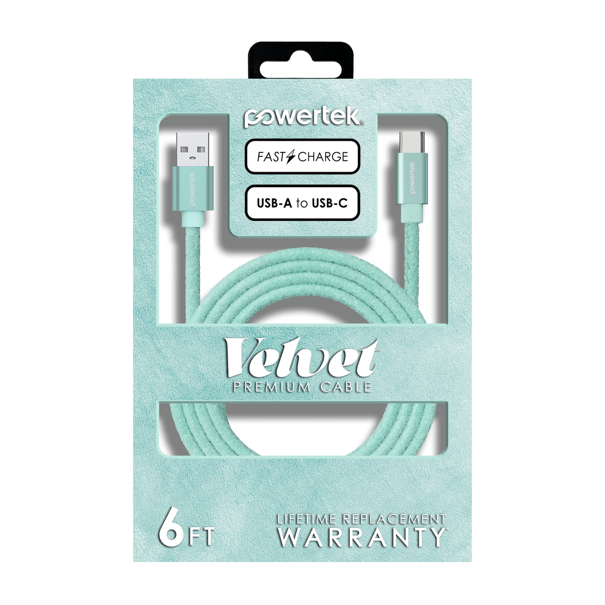 Liquipel Powertek Pastel Velvet USB-A to USB-C - Green