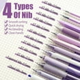 thumbnail image 3 of Four Candies Retractable Purple Pen Set, 11Pcs Black Ink Gel Pens(0.5mm), 1Pcs Purple Highlighter, 0.5mm Fine Point for Journaling, Writing and Note-Taking, 3 of 7
