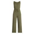 thumbnail image 5 of Time and Tru Women's Sleeveless Button Front Jumpsuit, Sizes XS-XXXL, 5 of 5