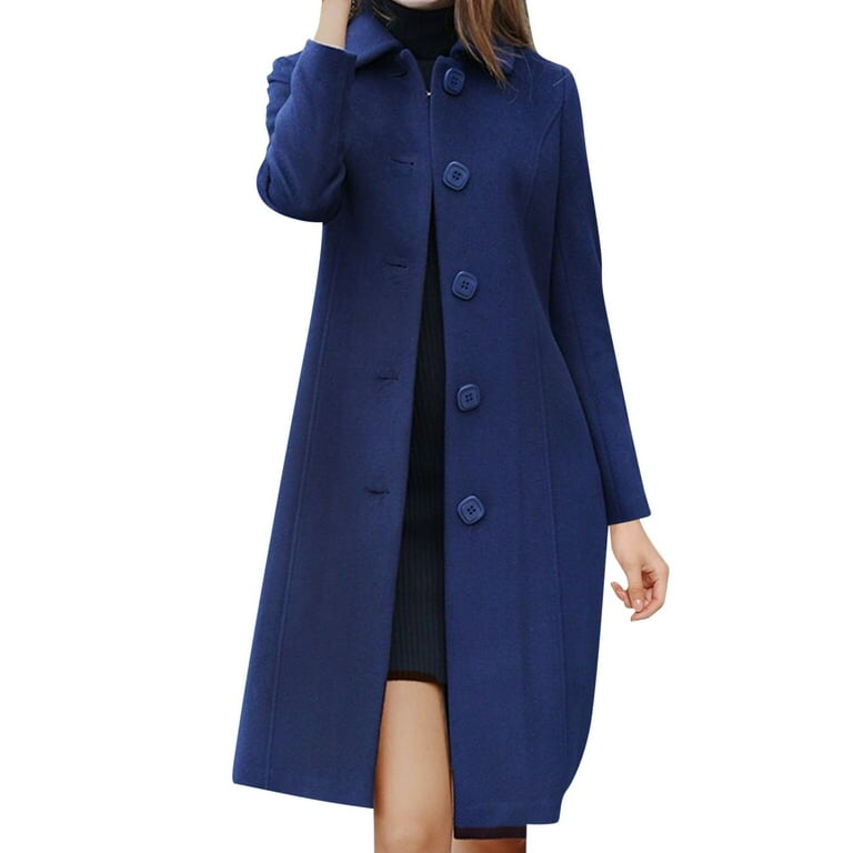 Men Blue Long Overcoat, Winter Long Jacket, Windbreak Coat