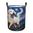 thumbnail image 6 of Lsque Vintage Starry Sky Puppy pattern Laundry Hamper Basket, Tall Woven Rope Hamper Basket for Clothes, Lightweight Storage Basket, Collapsible Waterproof-, 6 of 8
