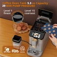thumbnail image 3 of Fully Automatic Espresso Machine with Milk Frother, Built-In Grinder, One-Touch Recipes, 20 Bar Pressure, 15 Grind Settings – Silver & Gold, 3 of 7