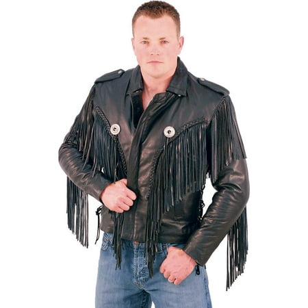 Beltless Fringed Leather Motorcycle Jacket