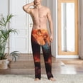 thumbnail image 2 of Logiee Sunset Blossoms Phoenix Perch Print Pajama Pants for Men,Men’s Pajama Bottoms,Mens PJ Pants with Pockets & Button Fly-Small, 2 of 6