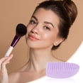 thumbnail image 2 of Unique Bargains Semi-oval Makeup Brush Cleaner Purple, 2 of 6