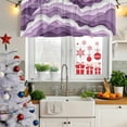 thumbnail image 5 of Purple Ombre Curtain Valances for Windows, Kitchen Valance Window Treatments Panel 2 Pack, Modern Geometric Moire Abstract Art Rod Pocket Short Curtains for Bathroom Bedroom 60 x 18 Inch, 5 of 8