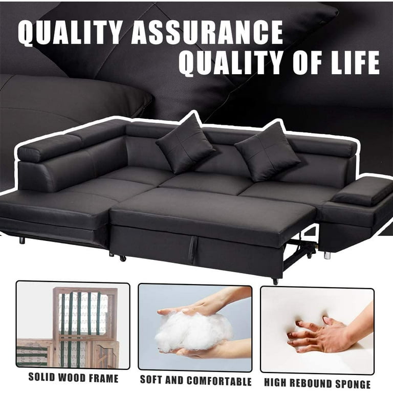 Sectional Sofa 2 Piece Modern Contemporary for Living Room Faux
