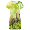 thumbnail image 3 of Cute Little Easter Bunnies on Green Grass Women's Dress Short Sleeve Summer Sundress Summer Women Clothes, 3 of 7