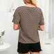 thumbnail image 5 of Women Summer Top Double Ruffle Sleeve Shirt Round Neck Top Loose Casual Summer Blouse Apricot S, 5 of 8