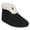 black, variant on womens faux wool elastic front memory foam slipper boot