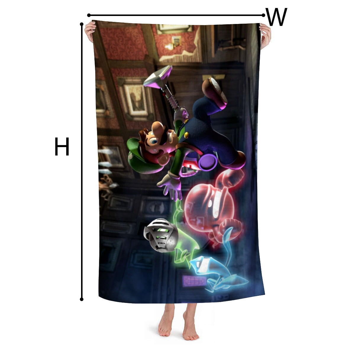 luigis mansion Gifts Beach Towel for Women Girl Birthday Inspired Fan Bath Outdoor Music Lover