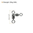 thumbnail image 2 of 3 Way Swivel 44lb Copper Fishing Cross Line T Turn Terminal Tackle, Black 20 Pack, 2 of 6