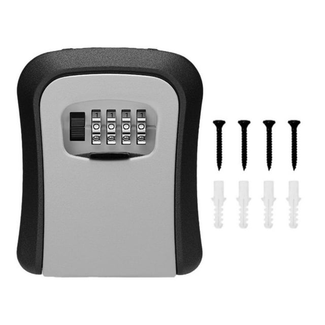 Key Lock Box Portable Combination Lockbox Wall-Mounted Key Storage Box Resettable Code Safe ,Easy to Use