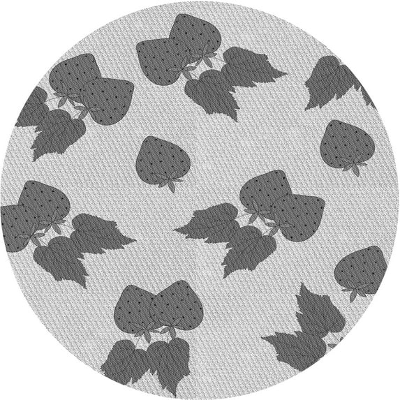 Ahgly Company Indoor Round Patterned Sonic Silver Gray Area Rugs, 4' Round