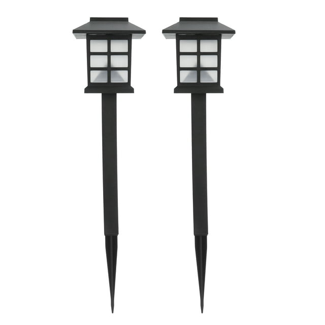 Luz impermeable, juego de 2 luces LED solares para césped, luz solar para césped, máxima eficiencia