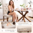 thumbnail image 5 of QuzyAor Tufted Chenille Dining Chair Set of 2, Solid Wood Legs Upholstered Seat for Home Kitchen Living Room Farmhouse, Beige, 5 of 9