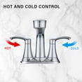 thumbnail image 5 of MAYEERTY 4" 2-Handle Centerset Bathroom Faucet with Pull Out Sprayer, Stainless Steel & Brass, Chrome, 5 of 6