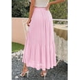 thumbnail image 5 of PRETTYGARDEN Long Skirts for Women Summer Vacation Outfits Spring Chiffon Elastic Waist Flowy A-Line Pleated Midi Skirt, 5 of 10