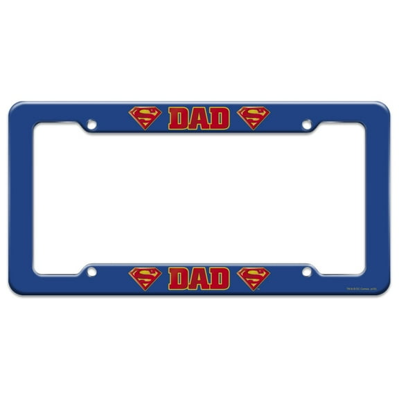 Superman Super Dad Shield Logo License Plate Tag Frame