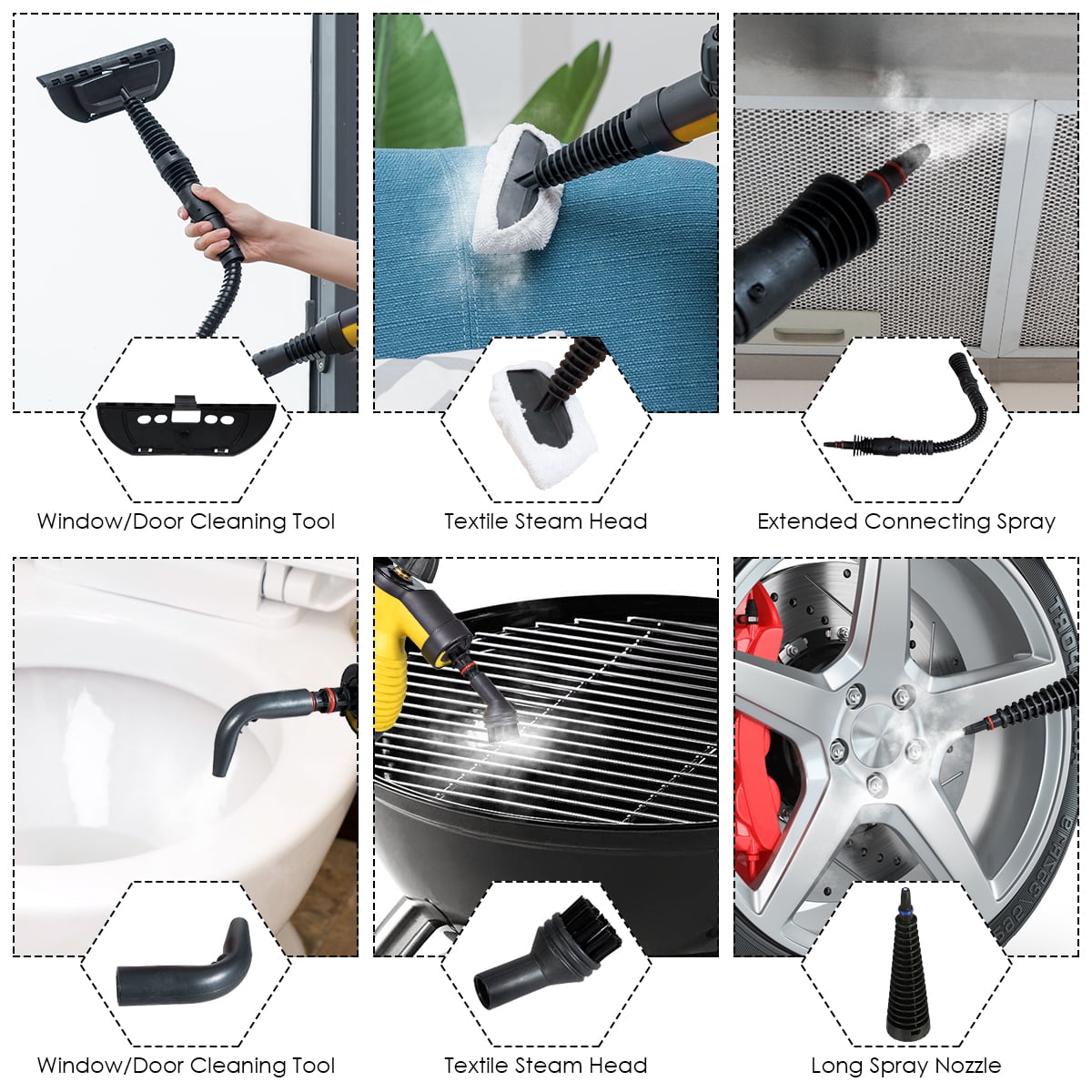 simplyUSAhello 1050 W Multifunction Portable Steamer Household Steam Cleaner with Attachments r