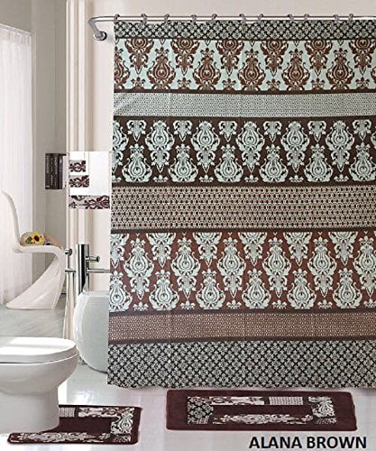 brown and blue towels set