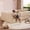 Beige, variant on Upholstered Floor Daybed with Removable Guardrails,Compatible with standard US toddler mattresses , Safety Toddler Bed with High Headboard & Footboard