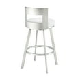 thumbnail image 6 of Lynof Swivel Counter Stool in Brushed Stainless Steel with White Faux Leather, 6 of 11