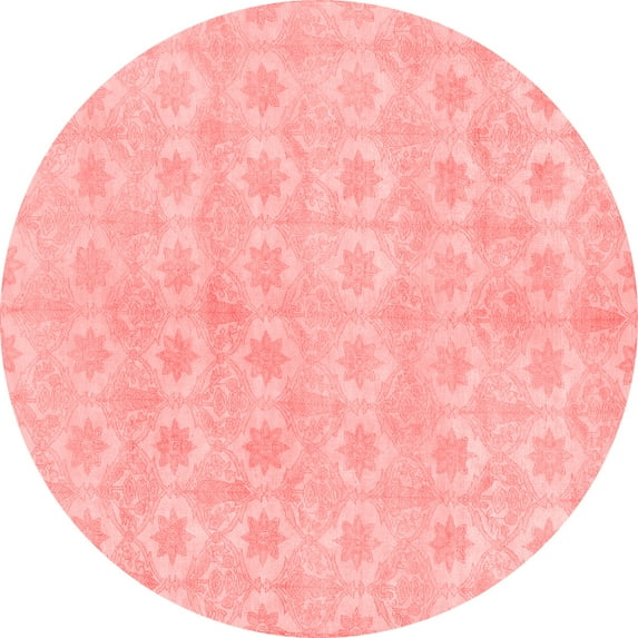 Ahgly Company Indoor Round Abstract Red Modern Area Rugs, 5' Round