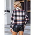 thumbnail image 5 of Weardear Women's Cropped Casual Jacket Flannel Fall Outwear Jacket Plaid Button Down Coat, 5 of 5