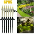 thumbnail image 1 of Pack de 6 luces solares para enchufes de tierra de vela | Lámparas LED para caminos de jardín exteriores | Llama parpadeante realista | Pértiga Larga Impermeable | Decoración de patio de césped en, 1 of 9