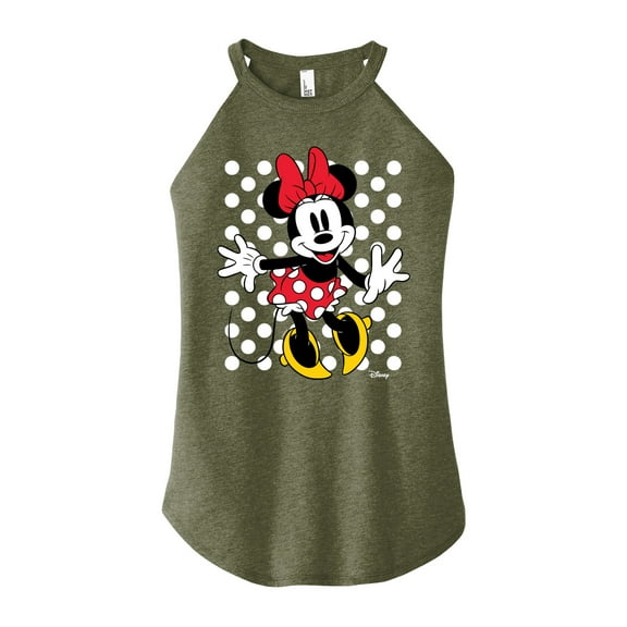 Disney - Mickey & Friends - Minnie Mouse - Polka Dots Everywhere - Juniors High Neck Tank Top