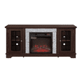 thumbnail image 4 of Tcbosik Fireplace TV Stand with 18" Electric Fireplace, 58 inch Farmhouse Media Console with Adjustable Shelves and 2 Doors for TVs up to 65 inch, Entertainment Center for Living Room, Cherry, 4 of 8