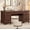 Brown, variant on Executive Desk with File Drawers, Farmhouse Home Office Desk with Charging Station, 60 in Wooden Computer Desk with Cabinet Storage for Work Study Writing