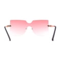 thumbnail image 4 of SA106 Womens Rhinestone Jewel Arm Rimless Block Lens Shield Sunglasses Gold Pink, 4 of 4