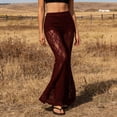 thumbnail image 5 of REDARER Womens High Waist Lace Flare Pants Sheer See-Through Casual Party Trousers,L, 5 of 6