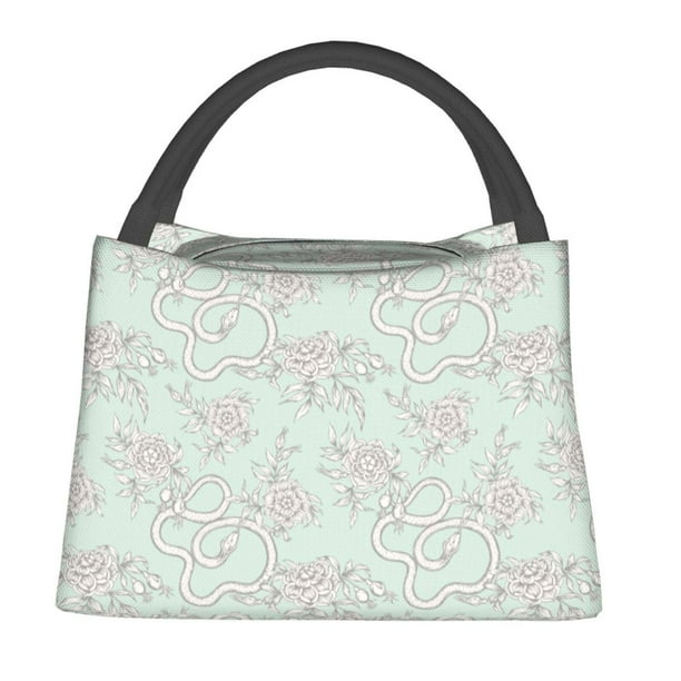 Fotbe Retro Snake Bolsa Térmica Portátil con Estampado, Bolsa de Entrega de Alimentos Aislada, Bolsa Reutilizable de Gran Capacidad para Comidas y Supermercado