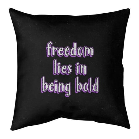 UPC: 0670507573040 | ArtVerse Quotes Be Bold Inspirational Quote Chalkboard Style Pillow-Faux Suede 14 x 14 Medium