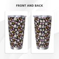thumbnail image 3 of Salouo Daisies Flowers Print 20oz Tumbler with Lid,Stainless Steel Vacuum Insulated Tumbler Durable Insulated Coffee Mug Thermal Cup with Splash Proof Sliding Lid-Straw Two-piece Set, 3 of 8
