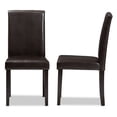 thumbnail image 3 of Baxton Studio Mia Faux Leather Dining Side Chair in Brown (Set of 2), 3 of 6