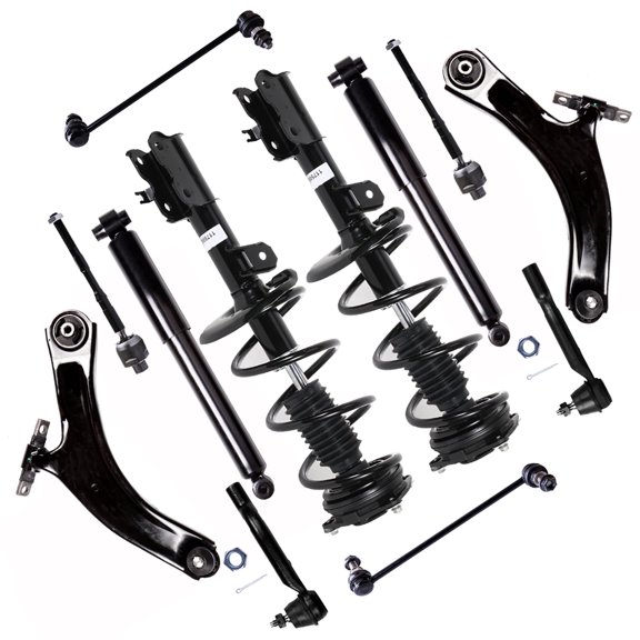 SCITOO Strut Shock for Nissan Rogue 2008-2011 Front Complete Struts Assembly Control Arm Rear Shock Absorber Stabilizer Bar Link Tie Rod End 12PCS