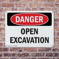 thumbnail image 4 of (2 Pack) Open Excavation OSHA Danger Sign 18 Inch X 12 Inch Indoor / Outdoor Rust-Free Aluminum Metal Signs for Workplace, Workshop, and Construction Site, Made in the USA, 4 of 8
