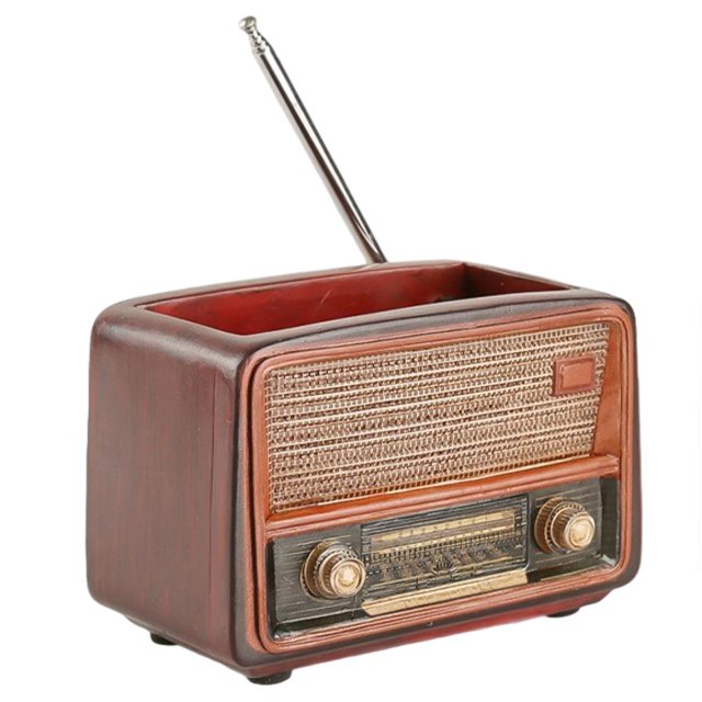 Adorno Creativo En Forma De Radio, Maceta De Flores De Radio De Estilo Retro, Maceta Suculenta De Resina En Forma De Radio Multifunción Para Mesa De Escritorio Kearding HA015604-00