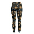 thumbnail image 6 of Renewold Sun Moon Star Gold Blue Leggings for Women with Pockets Buttery Soft Running Pants High Waisted Spandex Graphic Leggings Thick Essential Pants Scrunch Butt Lifting, M, 6 of 8