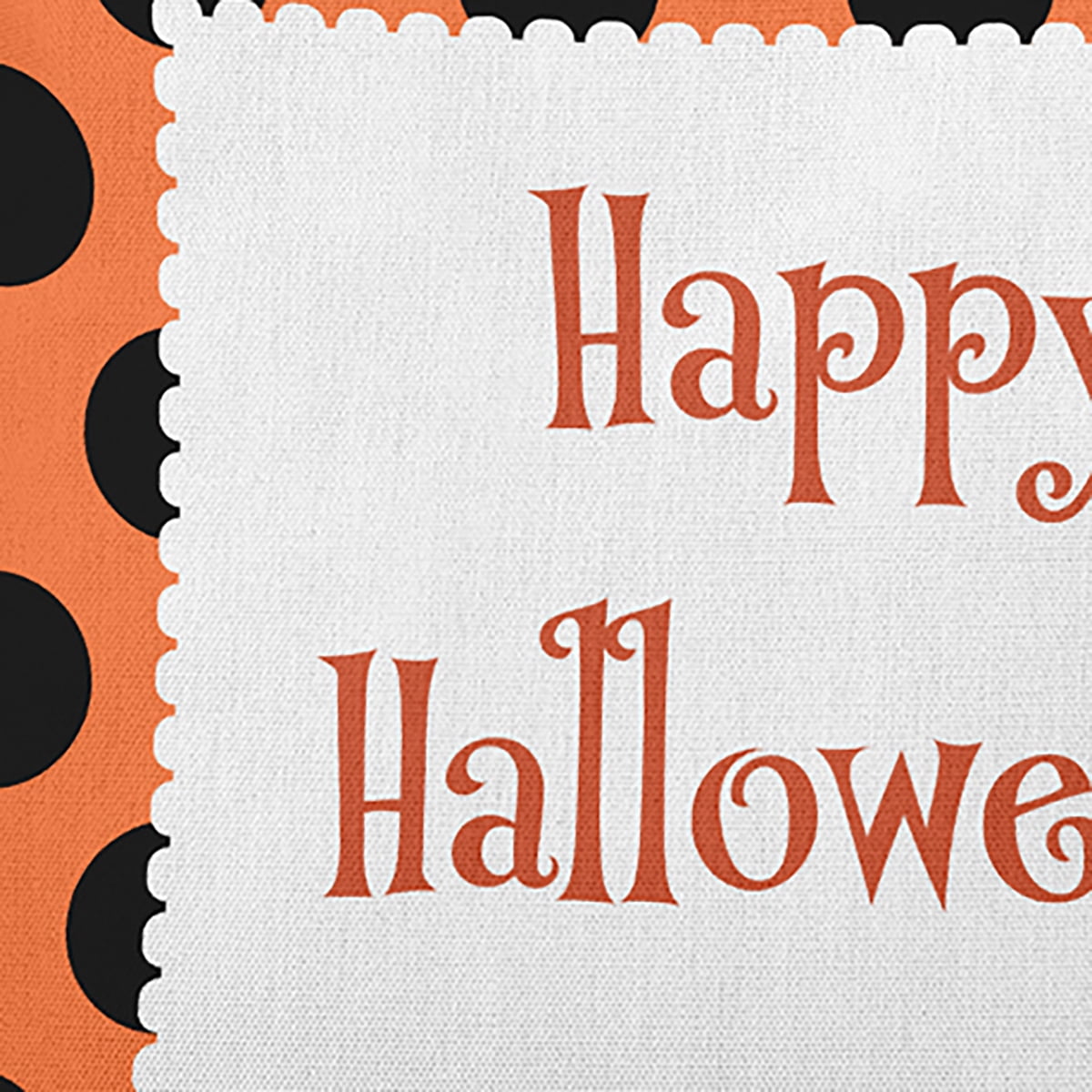 20" x 20" Simply Daisy Halloween Happy Halloween Dots Polyester Indoor/Outdoor Pillow, Traditional Orange Qty 1