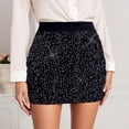 thumbnail image 2 of QHFBli Women's Sparkly Sequin Mini Skirt with Comfortable Wide Elastic Waistband for Fashionable Party and Casual Outfits, 2 of 4