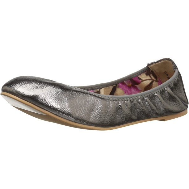 Pewter pointed store toe flats