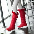 thumbnail image 5 of OAVQHLG3B Snow Boots for Women, Women Boots Metal Buckle Thick Fleece Slip-on Platform Mid-heel Solid Color Winter Warm Knee High Snow Boots, 5 of 9