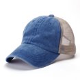 thumbnail image 2 of 2PCS Gorra trasera de malla ajustable Gorra de béisbol de malla curvada Gorra de camionero lavada retro Sombrero de sol transpirable, 2 of 5